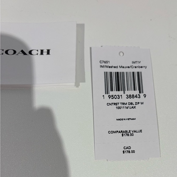 NWT! COACH Double Zip Wallet In Signature Canvas - Picture 5 of 5